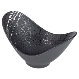 J-kitchens 872586 Serving Plate, Yusai Pot, Black Tataki White Rung, 5.8 inches (14.7 cm), Model Number: 872586, Made in Japan