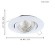 Eglo Recessed Light Die-Cast Aluminium 5 W, White, 3 Units