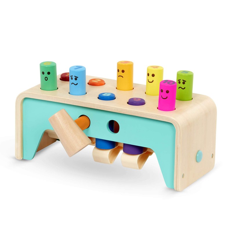 Battat BT2686Z Wooden Hammer Toy for Kids, Toddlers – Pounding