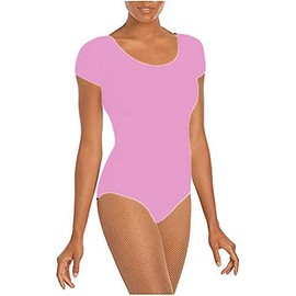 R&N FASHIONS Girls Nylon Short Sleeve Leotard Shiny Nylon -Gymnastics, Dance, Ballet