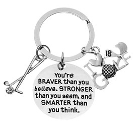 Golf Keychain, You’re Braver Than You Believe, Golf Jewelry for Golfers, Gift for Women, Men & Teens, Golf Lover/Golf Club/Golf Team