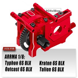 RCHuiWow RC Center Differential Mount & Cover & Motor Mount & 50T Diff Gear Upgrades for Arrm a 1/8 Kraton 6S BLX Outcast 6S BLX Typhon 6S BLX Talion 6S BLX,Red