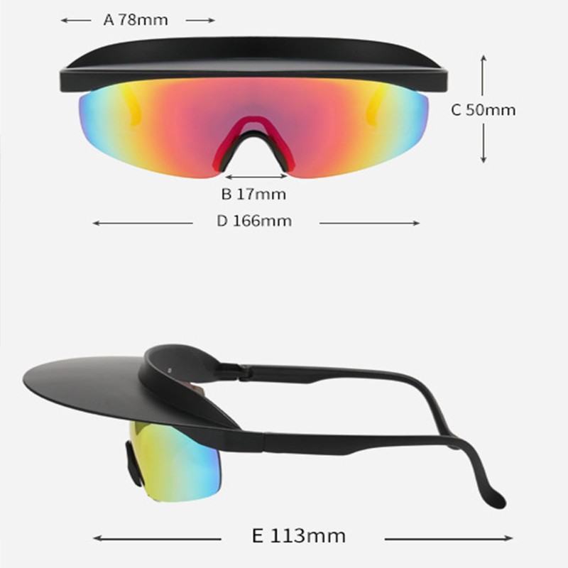 LUHUL Visor Sunglasses Red Violet Film