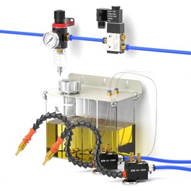 Misting Spray System for Cutting Machine, with Pump and Solenoid Valve Filter, Mist Coolant Lubrication Spray System, for Metal Cutting Engraving Lathe Milling CNC Machine