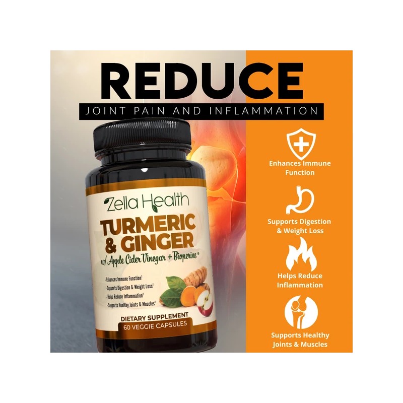 Zella Health Turmeric & Ginger with Apple Vinegar & Bioperine