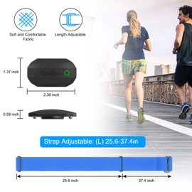Coospo Bluetooth Heart Rate Monitor Chest Strap,ANT+ BLE HR Monitor Chest, HRM IP67 Waterproof, Use for Running Cycling Gym and Other Sports