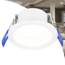 American Lighting LED Downlight 2 Inch Round 5CCT Selectable White Trim 90+ CRI TRIAC Dimmable Type IC Wet Rated JA8 Energy Star Recessed Fixture for Ceilings AVDRE2-5CCT-WH