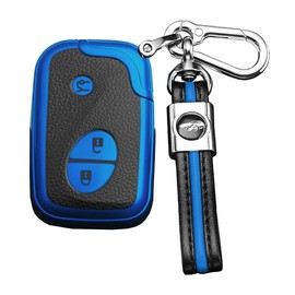 ontto Key fob Cover fit for Lexus CT200H GX400 GX460 IS250 IS300C RX270 Remote Key Case Keyring Keychain Key Holder Key Shell keyless Protective Accessories 3 Buttons Blue