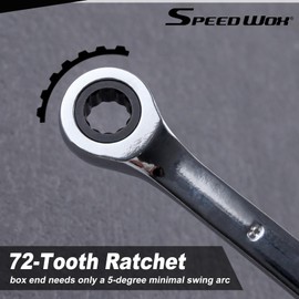 SPEEDWOX 0.3 inch (8 mm) Ratchet Wrench, Ratchet Combination Wrench, 72 Teeth Ratchet Wrench, Spanner Set, Dual Heads, 12 Pieces, 72 Gears, Metric, Cr-v, Car Maintenance, Assembly, Car Tool, DIY