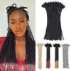 Lounoke 40 Strands Human Hair Loc Extensions, 16 inch Pencle