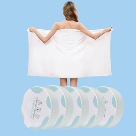 MCHERRY Premium Compressed Towel, Pills Disposable Towel, 55 x 27.5 Inch Large Bath Towel, Travel Towel, Reusable for Hotel, Camping, Mountaineering, Sports, Hiking, Beach, Swimming