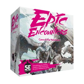 Epic Encounters: Cave of The Manticore - RPG Fantasy Role Playing Game with Giant Boss Miniature, Double-Sided Play Mat and Game Master Adventure Book, 5E Compatible