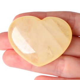 AWARDSEN 45mm Large Citrine Crystal Heart Gemstones Gifts for Women, Yellow Reiki Healing Stones Worry Stone for Valentine's Day, Birthdays, Anniversary, Mother's Day and Thanksgiving Day