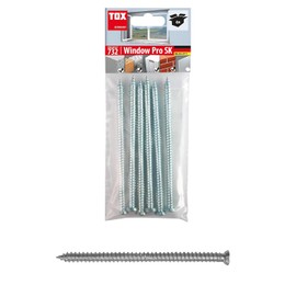 TOX 091601431 Window Pro SK Frame Screw Made of Case-Hardened Steel M, Spacer Mounting for Windows and Doors, Countersunk Head with TX30 Drive, 7.5 x 182 mm