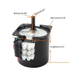 CHANCS 60KTYZ Permanent Magnet Synchronous Gear Motor 24V AC 14W 60RPM CW/CCW Mini Gearbox Electric Reduction Motor for Barbecue Equipment