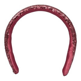 Hair Band Fluffy Broad Sequin Shiny Wide Fancy Headband Cute Non-Slip No Damage Party Events Hairwear for Girls & Women Colourful Hair Accessories Handmade (Pink-1 Piece, Onesize)