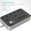 Hulker Power Strips with USB ports 3 Way Outlets 6