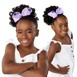 Sensationnel Lulupony mini - lollipop ponytail drawstring for kids synthetic pony up do wig piece (1B OFFBLACK)