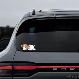 Cute Cartoon Dog Decal Stickers, A4 Size, Waterproof Adhesive, for Car, Laptop, Window, Set of 4