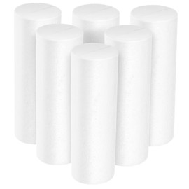 Cabilock 6Pcs White Foam Cylinders Shape Modeling DIY Crafts Cylinder Decorating Carving Painting Cylinders chritstmas Ornament for Arts and Crafts Supplies 15 x 5cm