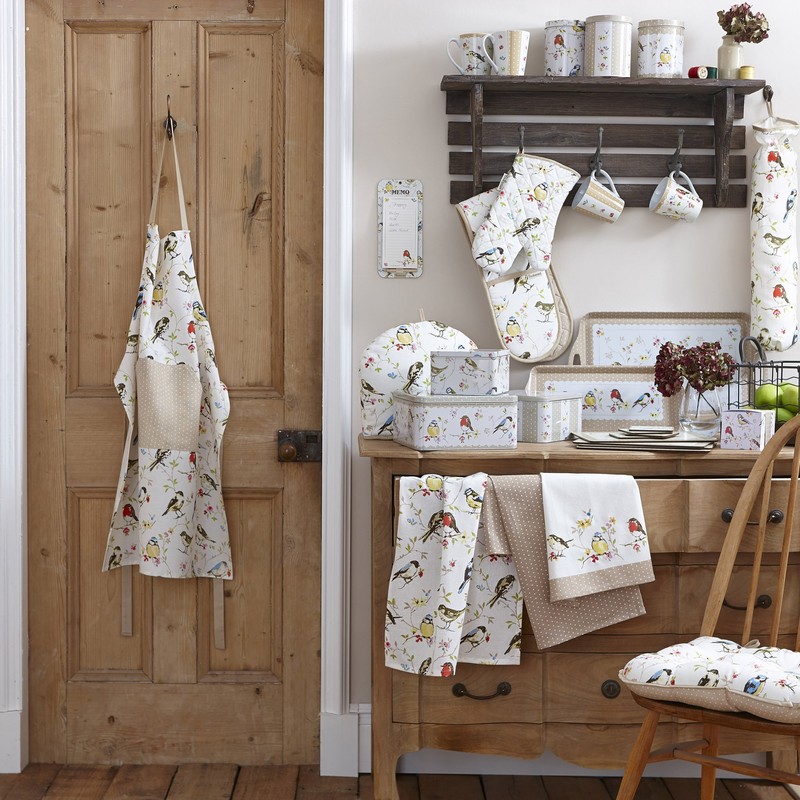 Cooksmart - Cotton apron, floral pattern, 100% cotton, Multicolor, 61x84,Multicolor,9104