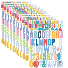 YMSDZHL 10 Sheets 102 Alphabet Stickers Letter Sticker Vinyl Self-Adhesive Number Vinyl Stickers, Mailbox Numbers Labels DIY Crafts Art Making, Decals for Sign,Notebook,Classroom Decor