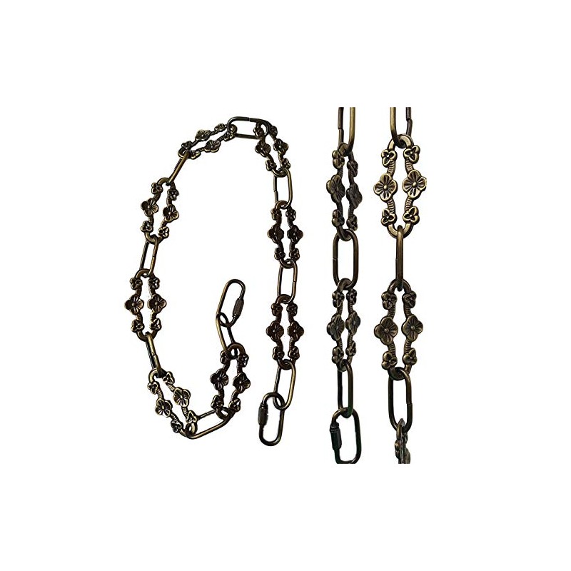 WOERFU 30 inch Antique Bronze Finish Decorative Plum Buckle Chain