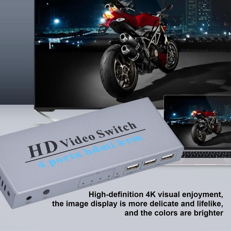 KVM Switch 4 Input 1 Output 4 Port HighDefinition Multimedia