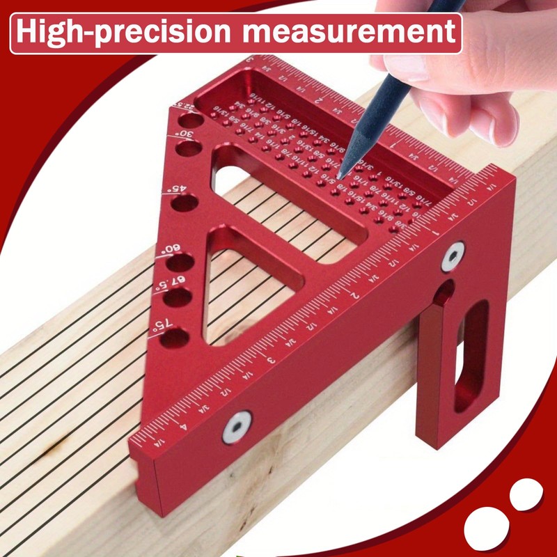 CHmiss 3D Multi-Angle Measuring Ruler, 22.5-90 Degree Aluminium Alloy 3D