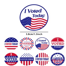 500PCS I Voted Today Stickers 1.5Inch Round Patriotic Stickers Circle Red White Blue Stripe Star Label Roll Celebrate Voter Engagement Election Day Campaigns Voting Supplies (I Vote)