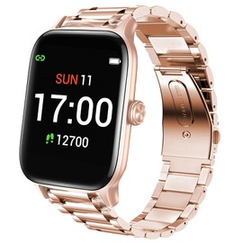 Compatible for Letsfit EW1 Band, Giaogor Quick Release Stainless Steel Metal Replacement Straps Compatible with Letsfit EW1 Smartwatch (Rose Gold)