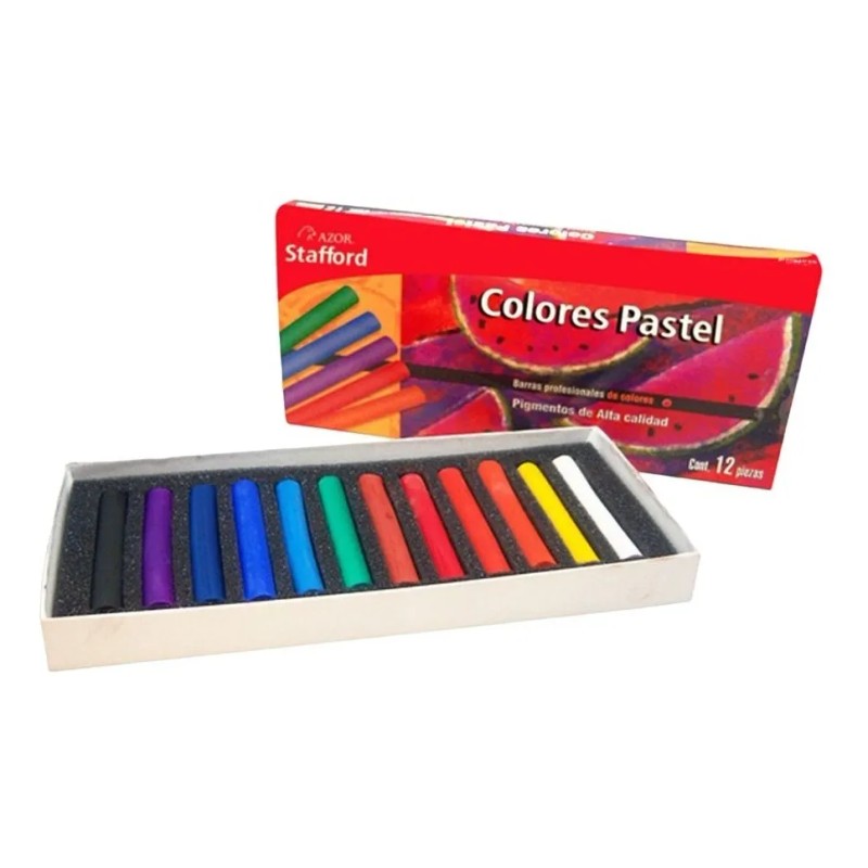 Set 12 Colores Pastel Toque En Seco Gises Dibujo Stafford