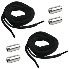 UTXN Elastic Laces, 2 Pairs No Tie Shoe Laces Adult | Elastic Laces for Trainers | Premium Elastic Weave & Quick Lock Buckle | Flat Shoe Laces for Adults & Kids (Black)