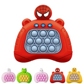 Light Up Pop it Game Quick Push Bubbles Game,Red Spider Handheld Fast Speed Pushing Game,Poppet Game Sensory Fidget Toys for Autism,Puzzle Pop Game Controller Spider Push Button Toy for Boys Xmas Gift