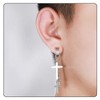 Fusamk Punk Cross Drop Dangle Earrings Huggie Hinged Hoop Earrings,2PCS