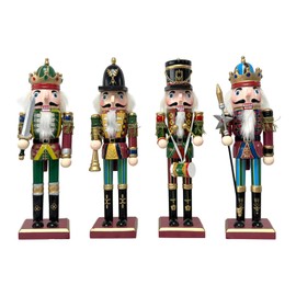 O-Toys Wooden Nutcracker Ornaments Christmas Decoration Figures Set Puppet Home Decor (12 Inch)