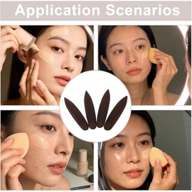 Balacoo 4 Piezas Esponja de Maquillaje, Borla Cosmética de Poliuretano Hidrófilo Marrón, Uso Doble, Agradable para Piel Sensible