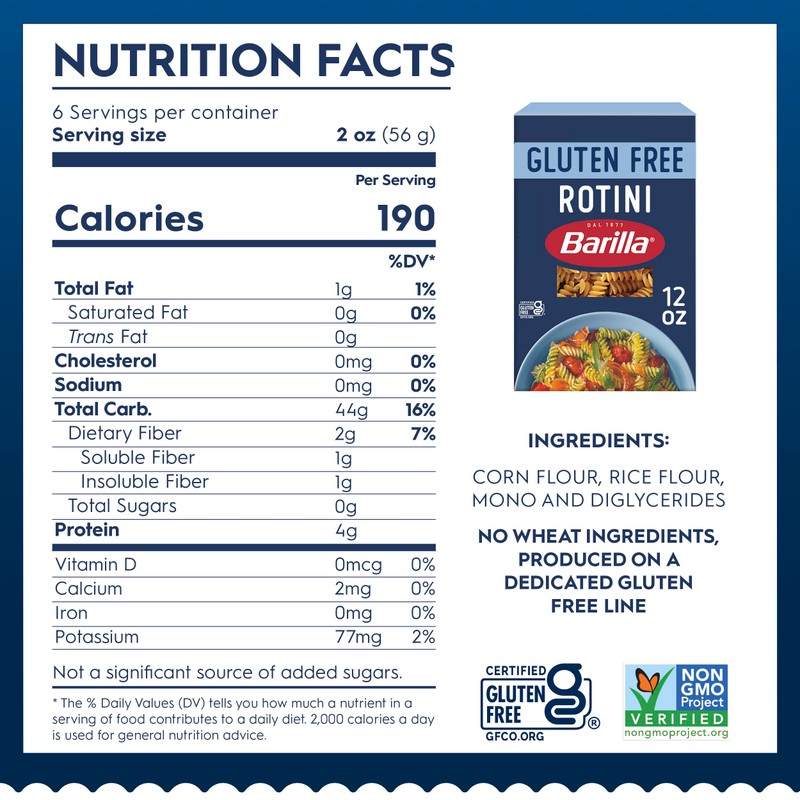 Barilla Gluten Free Rotini, 12 Ounce (Pack of 8) -