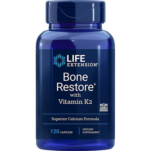 Life Extension Bone Restore with VitK-2, 120caps