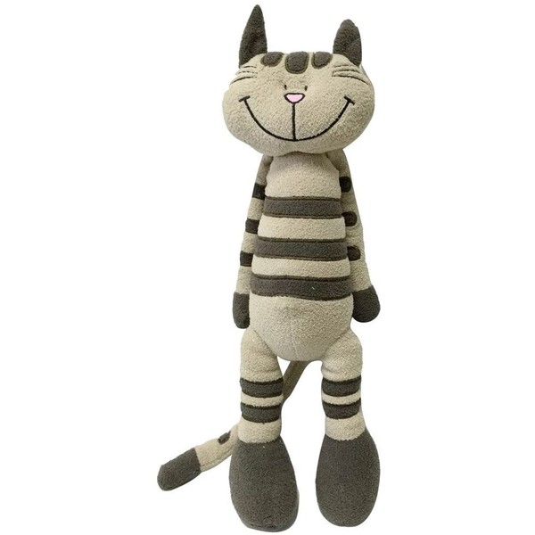Snuggle Stuffs Plush Sitting Taupe Striped Calico Cat, 15"