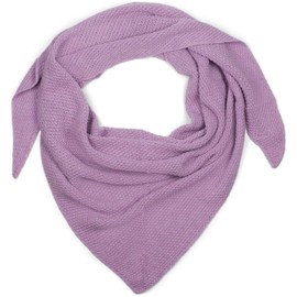 styleBREAKER 01020042 Women's XXL Knitted Triangle Scarf with Rice Grain Knitting Pattern in Plain Colours, Scarf, Lightweight Scarf, lilac