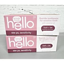 hello (VEGAN) Hello See Ya Sensitivity Toothpaste w/Fluoride - Sensitive Teeth 2 PACK
