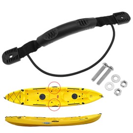 OTOTEC 2pcs Single Hole Black Kayak Canoe Boat Side Mount Carry Handles with Nut Screws Washer for Installing bow Stern Lateral