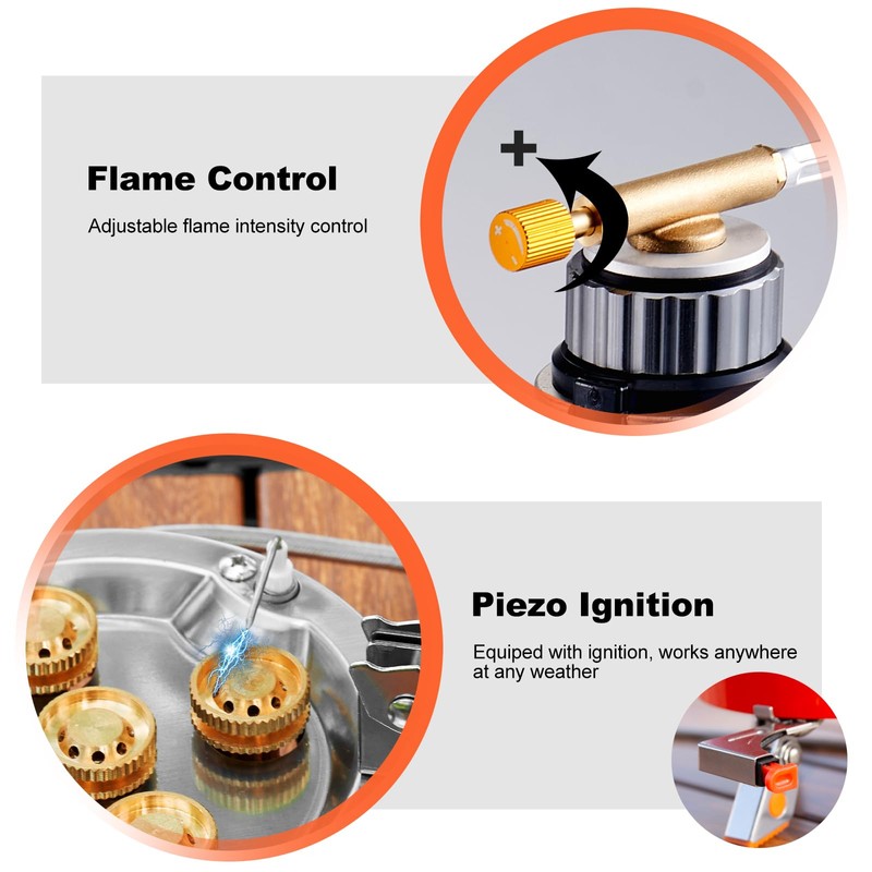 Odoland 9000W Portable Camping Stove Lightweight Camp Stove Collapsible Backpacking