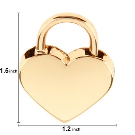 2 Pack Heart Shape Padlock Key Heart Padlock Mini Lock Key Love Padlock Heart Metal Padlock for Jewelry Box Storage Box Diary Book (Gold)