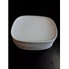ALESSI white modern porcelain minimalistic Plates 6.5"x5.5” Delta 6 pc
