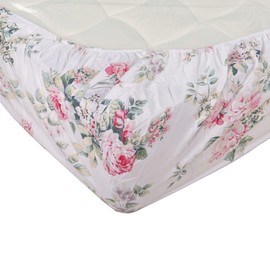 Soft Queen Fitted Sheet Floral Printed, 100% Cotton Decorative Deep Pocket Bed Sheet