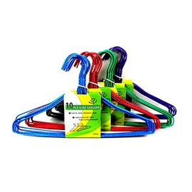 40pc Wire Hangers Galvanized Steel Metal Coat Clothes Hangers with Plastic Coating in Assorted Colors16 (40.5Cm) Wide - 13 Gauge