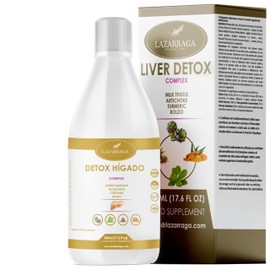 Powerful Detox for Liver and Colon, Removes Toxins and Prevents Fluid Retention, Volume Control Effect | Artichoke, Turmeric, Milk Thistle and Boldo | Red Fruit Flavors |