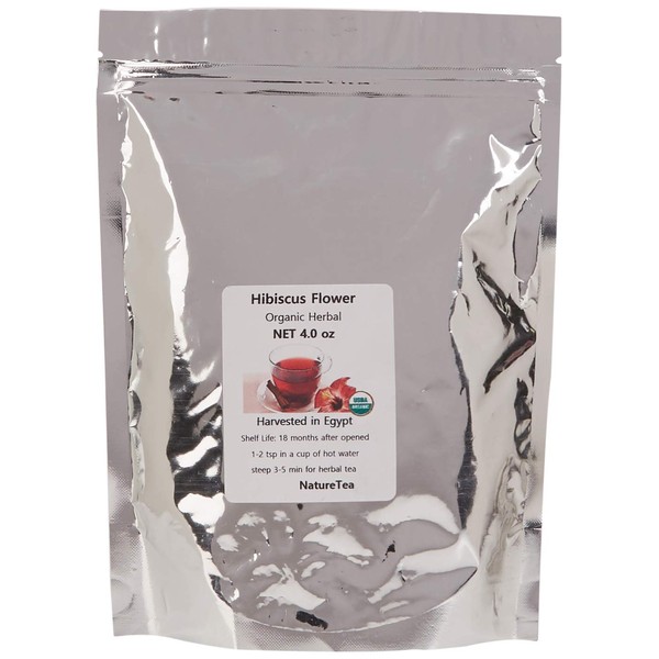Hibiscus Flowers - Premium Loose Flower - by Nature Tea (4 oz)